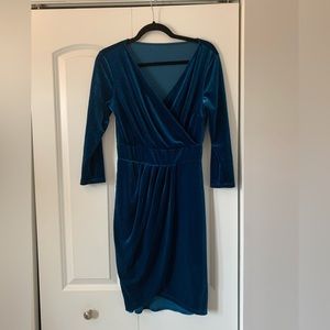 Velvety teal dress